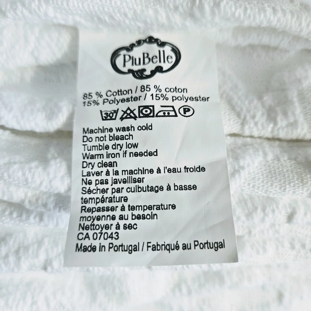Piu Belle PiuBelle QUEEN Textured Woven Roses Quilt Coverlet White Bedspread NEW